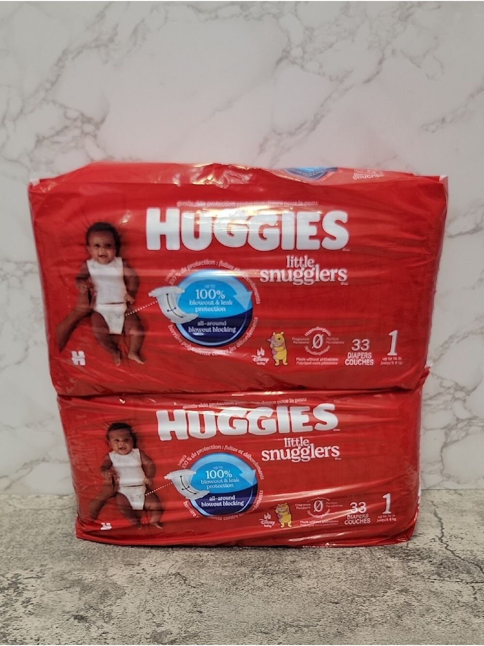 Huggies Little Snugglers Baby Diapers Size 1 Up to 14 lb Lot of 2 packs - Picture 2 of 7